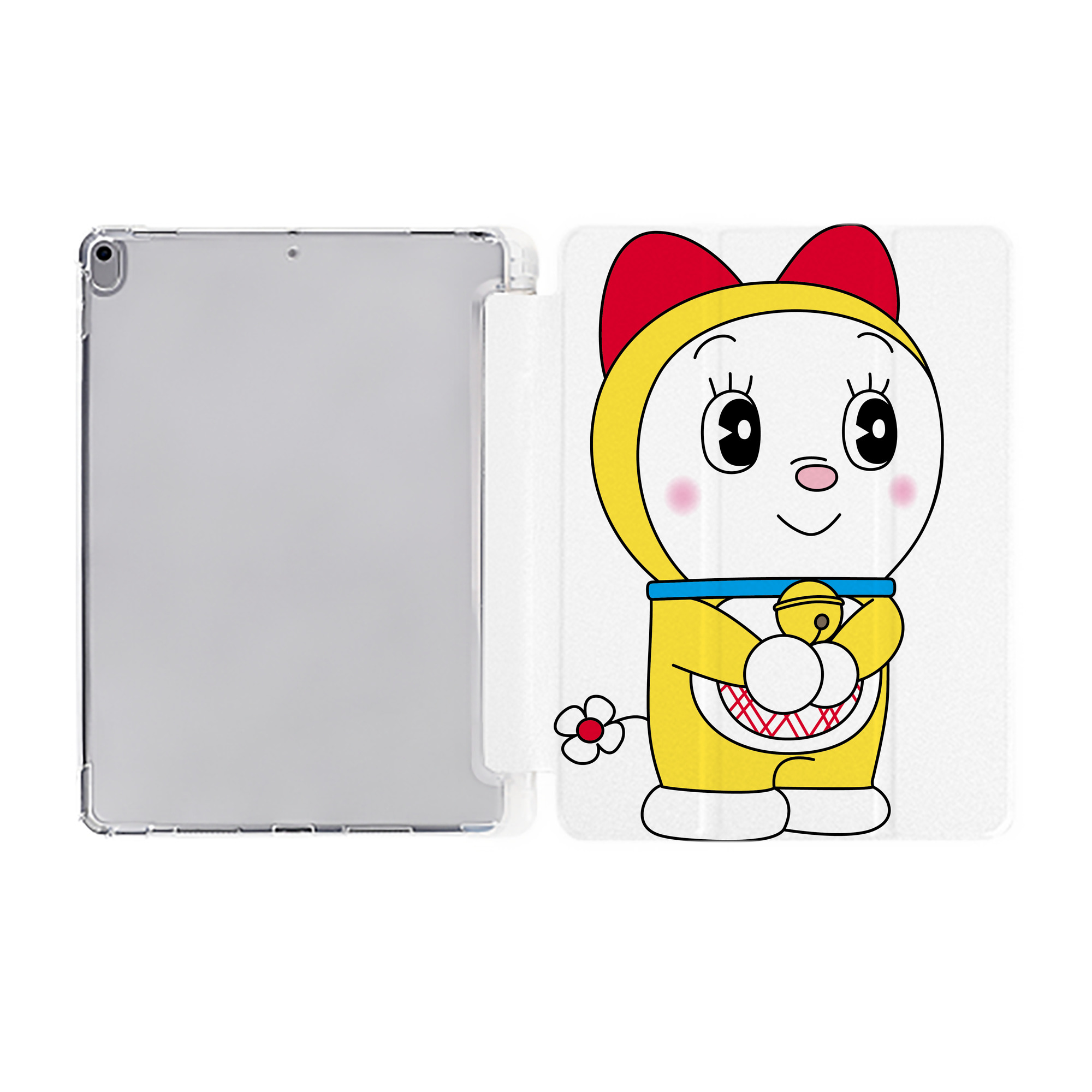 （画像用） ドラえもん ドラミ Doraemon Dorami IPad ケース ペン収納付き 三つ折りスタンド PUレザー×シリコン 対応機種9.5/10.5/10.9インチ